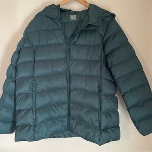 32 Degrees Heat Womens 2XL Hooded Puffer Jacket Deep Teal